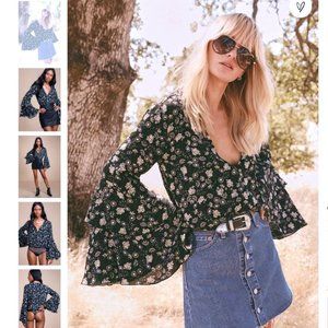 Free People Floral Bodysuit